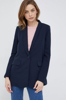 Vero Moda Sacou Culoarea Albastru Marin, Un Singur Rand De Nasturi, Neted Dama Bleumarin, Panza