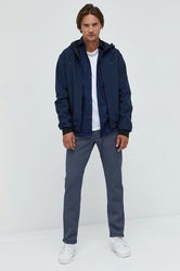 Premium By Jack&Jones Camasa Din Bumbac Barbati, Culoarea Albastru Marin, Cu Guler Italian, Slim Bărbaţi Bleumarin, Elegant