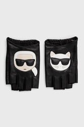 Karl Lagerfeld Manusi De Piele Femei, Culoarea Negru Dama, Model Imprimeu