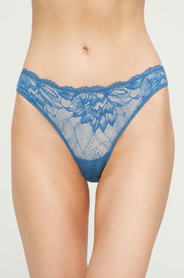 Calvin Klein Underwear Tanga Dama Albastru, Tricotaj, Model Model Fin