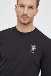 Blauer Longsleeve Din Bumbac Culoarea Negru, Cu Imprimeu Bărbaţi, Model Print