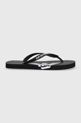 Emporio Armani Underwear Slapi XVQS06 XN746 00002 Culoarea Negru Bărbaţi, Sintetic, Toc Plat