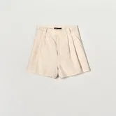 Sinsay - Pantaloni scurți cu adaos de in - Ivory