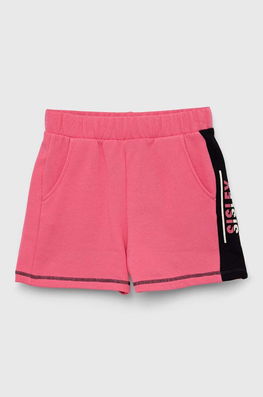 Sisley Pantaloni Scurți Din Bumbac Pentru Copii Culoarea Violet, Cu Imprimeu, Sport, Model Print