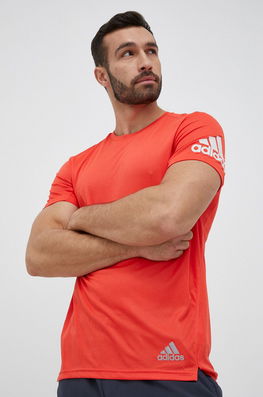 Adidas Performance Tricou De Alergare Run It Culoarea Rosu, Cu Imprimeu Bărbaţi, Model Print