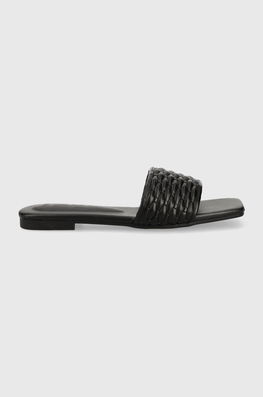 Answear Lab Papuci Femei, Culoarea Negru Dama, Imitatie De Piele, Toc Plat