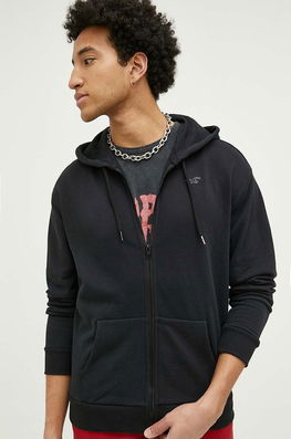 Hollister Co. Bluza Barbati, Culoarea Negru, Cu Glugă, Neted Bărbaţi