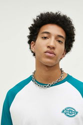 Dickies Longsleeve Din Bumbac Culoarea Alb, Modelator Bărbaţi, Model Print