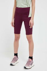 4F Pantaloni Scurti Sport Femei, Culoarea Violet, Neted, High Waist Dama, Tricotaj