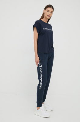 EA7 Emporio Armani Pantaloni Femei, Culoarea Albastru Marin, Neted Dama Bleumarin, Tricotaj
