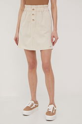 Tom Tailor Fusta Culoarea Bej, Mini, Drept Dama, Panza, Casual