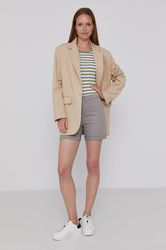 United Colors Of Benetton Pantaloni Scurți Femei, Culoarea Gri, Material Neted, Medium Waist Dama, Panza