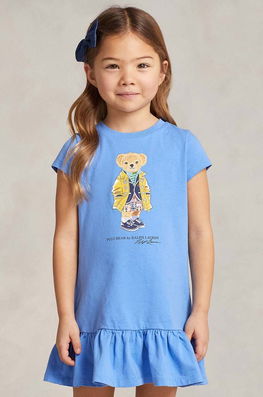 Polo Ralph Lauren Rochie Din Bumbac Pentru Copii Mini, Drept Albastru, Model Print