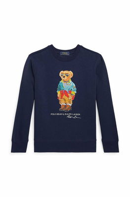 Polo Ralph Lauren Bluza Copii Culoarea Albastru Marin, Cu Imprimeu Bleumarin, Model Print