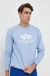 Alpha Industries Bluza Barbati, Cu Imprimeu Bărbaţi Albastru, Model Print