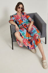 Medicine Rochie Midi, Evazati Dama Multicolor, Panza, Casual