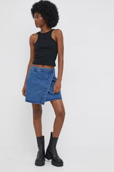 Noisy May Fusta Jeans Mini, Drept Dama Albastru, Bumbac, Casual