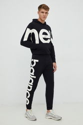 New Balance Pantaloni De Trening Din Bumbac Barbati, Culoarea Negru, Cu Imprimeu Bărbaţi, Model Print