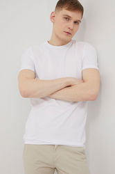 Produkt By Jack & Jones Tricou Din Bumbac Culoarea Alb, Neted Bărbaţi