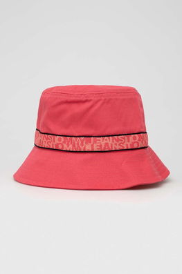 Tommy Jeans Palarie Din Bumbac Culoarea Roz, Bumbac Dama, Model Imprimeu