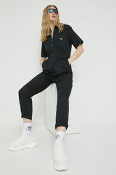 Dickies Salopeta Din Bumbac Culoarea Negru, Bumbac, Cu Guler Dama, Casual