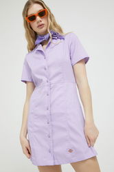 Dickies Rochie Culoarea Violet, Mini, Evazati Dama, Panza, Casual