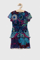 Desigual Rochie Fete Mini, Evazati Copii Multicolor, Tricotaj