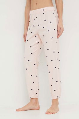 GAP Pantaloni De Pijama Mickey Mouse Femei, Culoarea Roz Dama, Panza