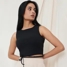Sinsay - Top cu șnur decorativ - Negru