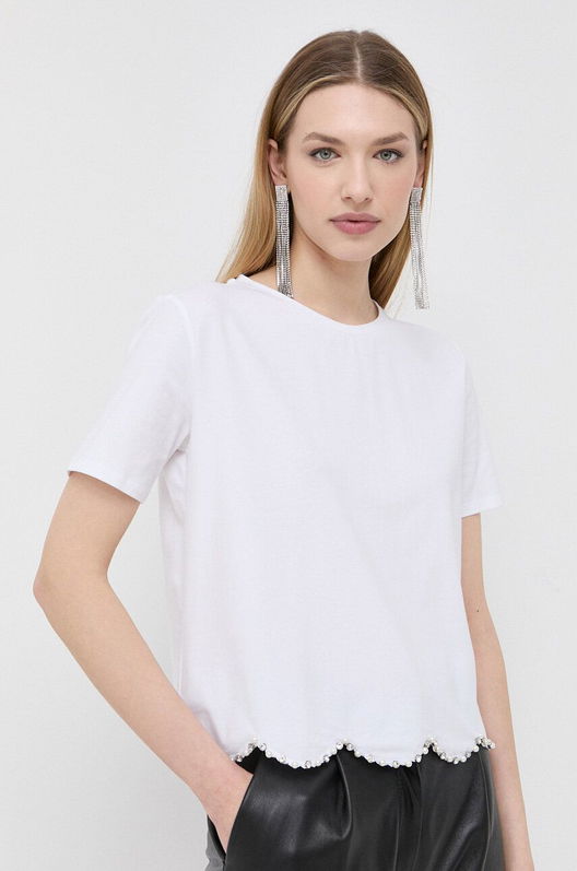 Liu Jo Tricou Femei, Culoarea Alb Dama, Cu Elastan, Model Imprimeu