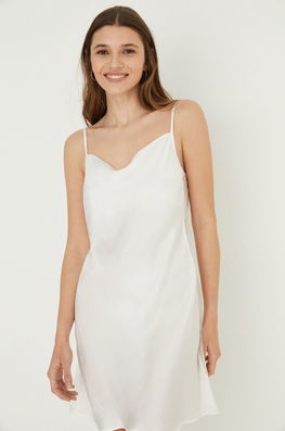 Women'secret Camasa De Noapte Femei, Satin Dama Albastru, Dantela
