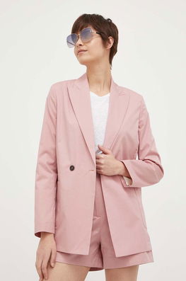PS Paul Smith Sacou Culoarea Roz, Cu Doua Randuri De Nasturi, Neted Dama, Panza