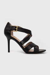 Lauren Ralph Lauren Sandale De Piele Gisella Culoarea Negru Dama, Toc Subtire