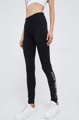 Calvin Klein Jeans Colanti Femei, Culoarea Negru, Cu Imprimeu Dama, Tricotaj, Model Print