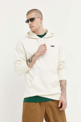 Vans Hanorac De Bumbac Barbati, Culoarea Bej, Cu Glugă, Cu Imprimeu Bărbaţi