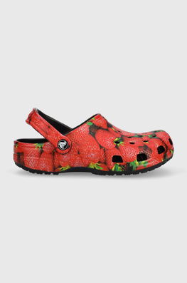 Crocs Papuci Classic Hyper Real Femei, Culoarea Rosu, 208343 Dama, Sintetic, Toc Plat