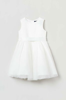 OVS Rochie Fete Culoarea Alb, Mini, Evazati Copii, Panza