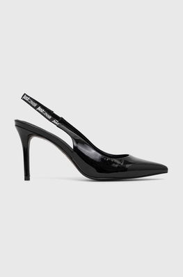 Just Cavalli Pantofi Cu Toc Culoarea Negru, 74RB3S52 Dama, Imitatie De Piele Lacuita, Toc Subtire