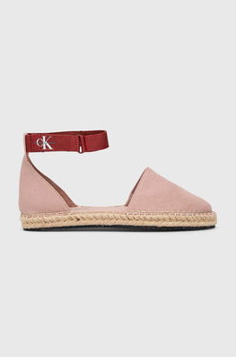 Calvin Klein Jeans Espadrile ANKLE ESPADRILLE Culoarea Bej, YW0YW01027 Dama Roz, Textil, Toc Plat