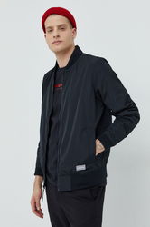 Hollister Co. Geaca Bomber Barbati, Culoarea Negru, De Tranzitie Bărbaţi