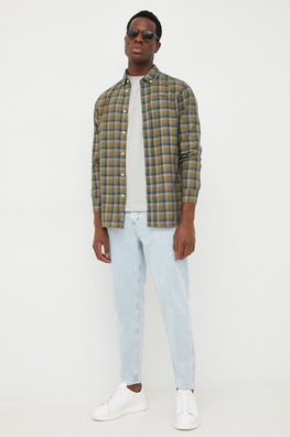 Down, Regular Pepe Jeans Bărbaţi Verde, Bumbac, Casual, Model Grila