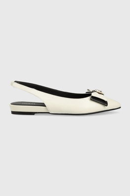 Guess Balerini De Piele MALLEY Femei, Culoarea Alb, FL6MLL LEA05 Dama