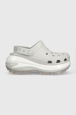 Crocs Papuci Classic Mega Crush Clog Femei, Culoarea Gri, Cu Platforma, 207988 Dama, Sintetic