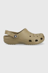 Crocs Papuci Classic Femei, Culoarea Verde, 10001 Dama, Sintetic, Toc Plat
