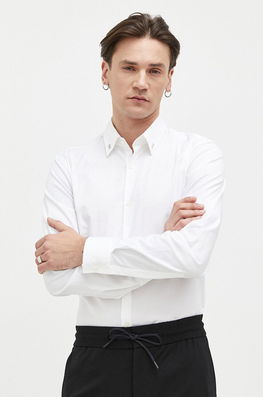 HUGO Camasa Barbati, Culoarea Alb, Cu Guler Clasic, Slim Bărbaţi, Cu Elastan, Elegant