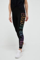 Dkny Colanti Femei, Culoarea Negru, Cu Imprimeu Dama, Tricotaj, Model Print