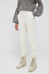 Sisley Pantaloni Femei, Culoarea Bej, High Waist Dama, Tricotaj