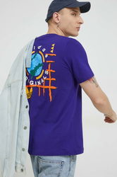 Adidas Originals Tricou Din Bumbac Culoarea Violet, Cu Imprimeu Bărbaţi, Model Print