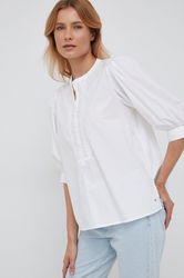 Tommy Hilfiger Bluza Din Bumbac Femei, Culoarea Alb, Dama, Elegant