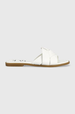 Answear Lab Papuci Femei, Culoarea Alb Dama, Imitatie De Piele, Toc Plat